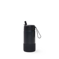 black complete Montiico flip top straw stainless steel water bottle with silicone bumper