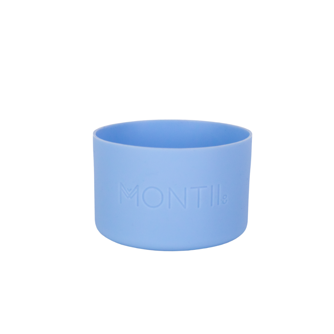 A sky blue bottle bumper on a white background. 