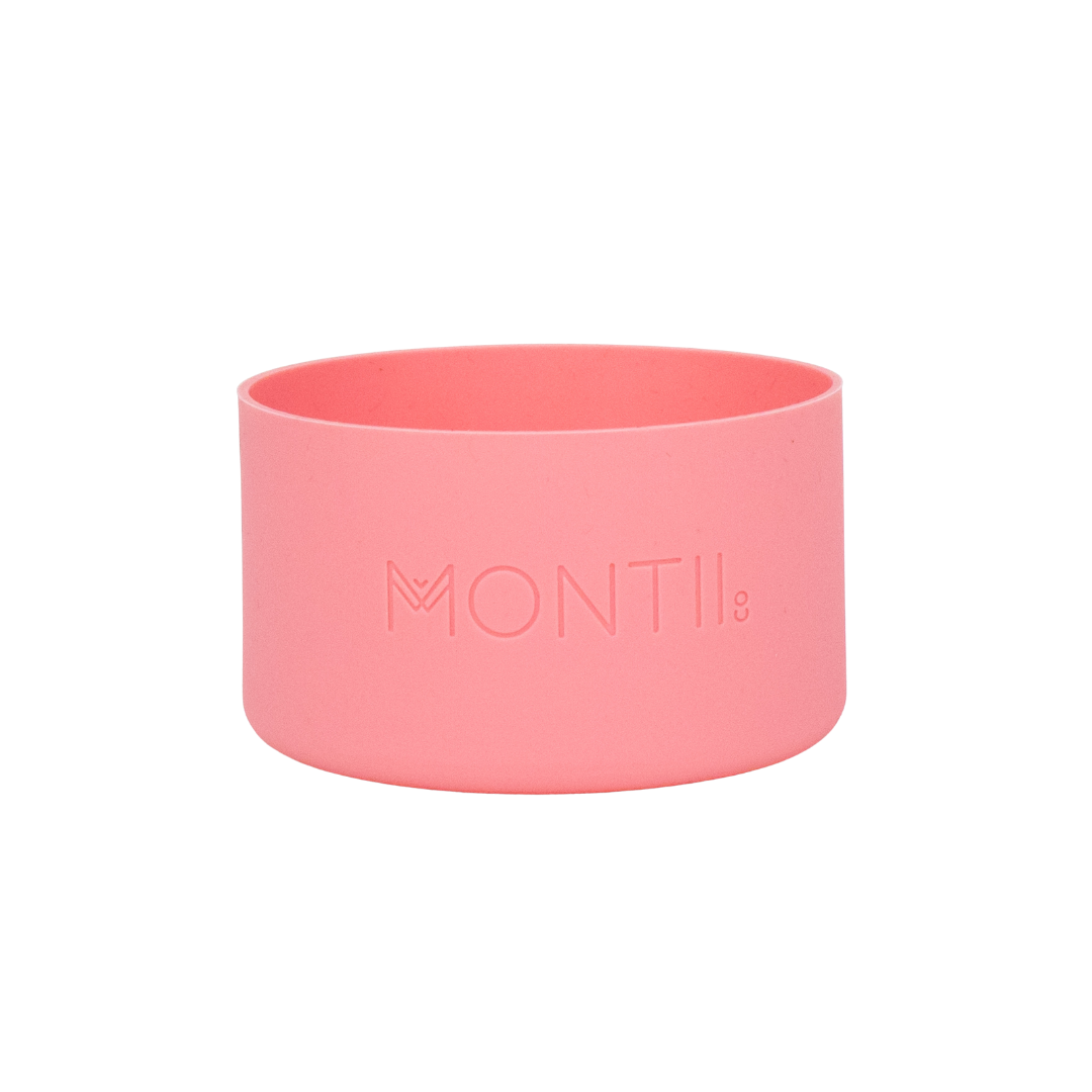 A strawberry pink bottle bumper on a white background. 