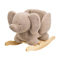 Plush elephant rocking toy on a white background