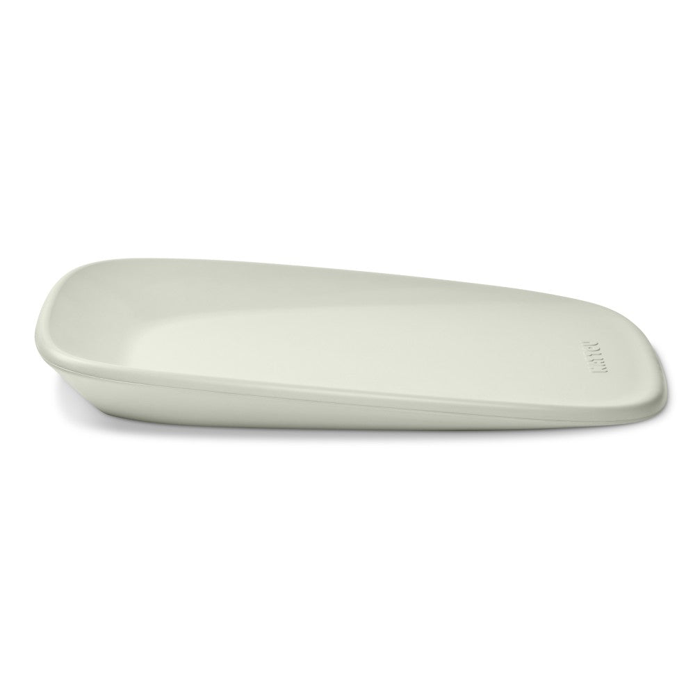Rectangular sage green baby change mat on a white background