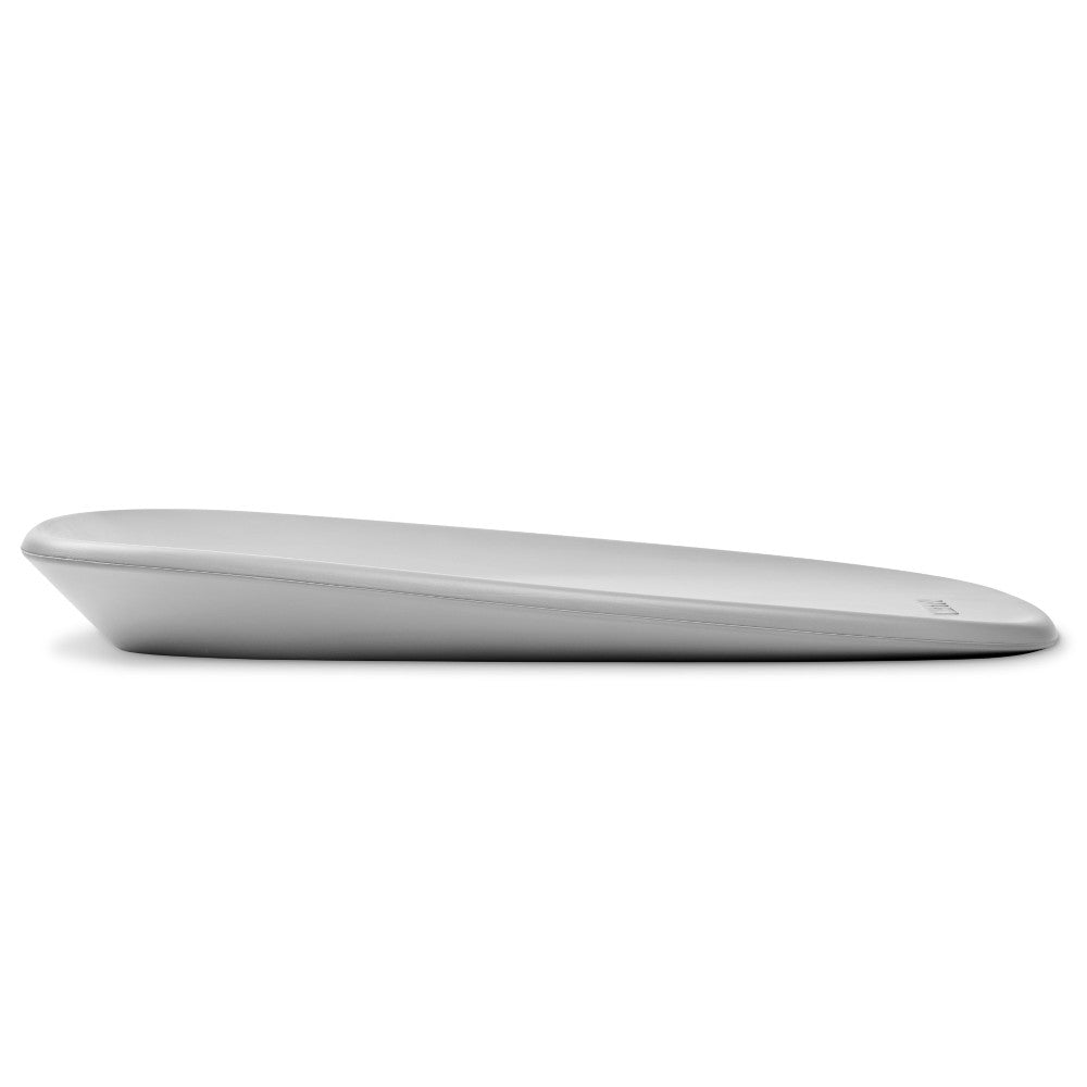 Grey baby change mat on a white background