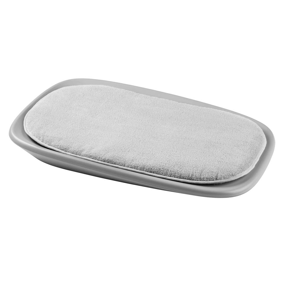 Grey changing mat cover on a white background