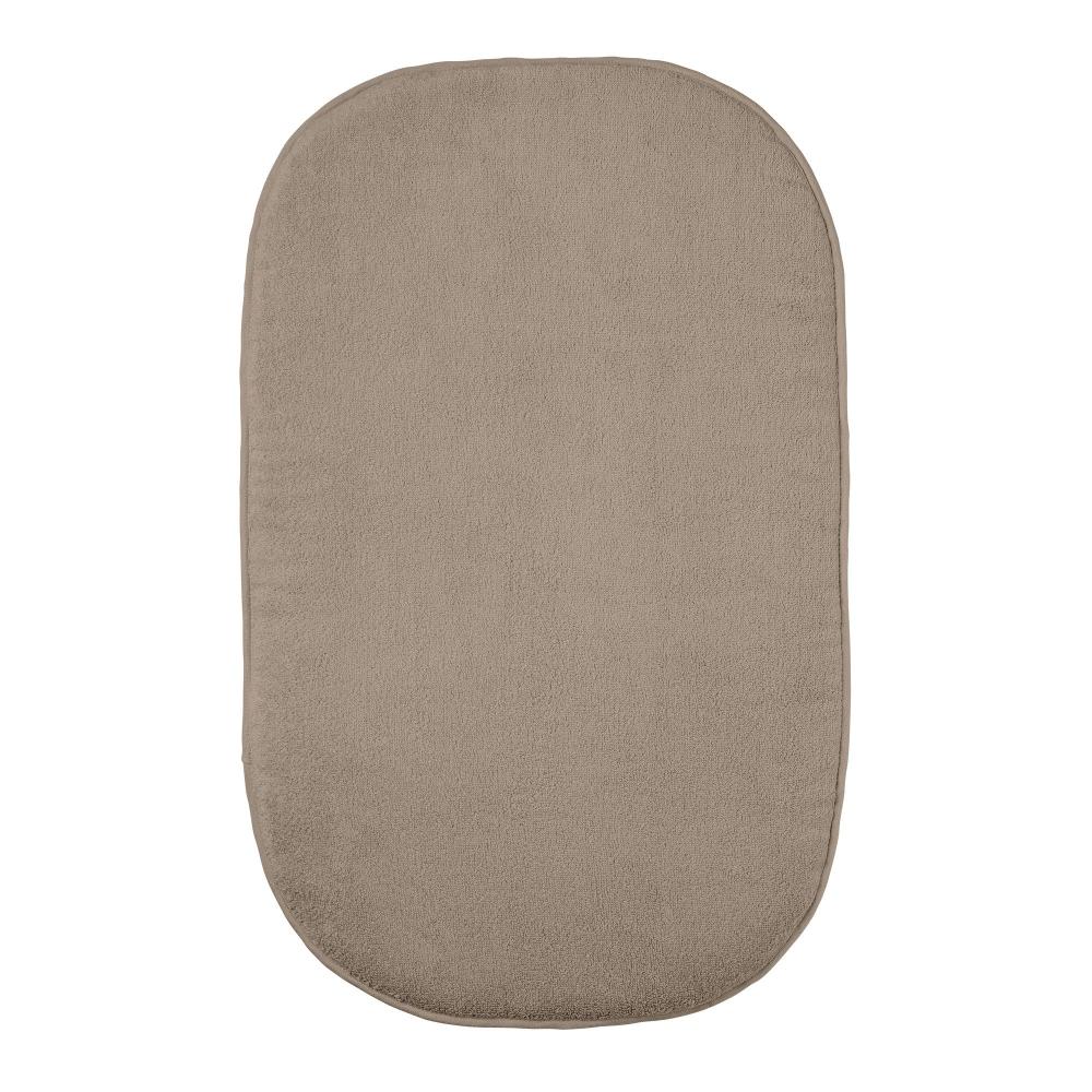 Taupe brown change mat cover on a white background