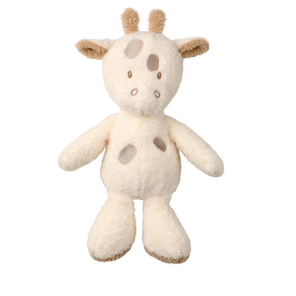 Plush toy giraffe on a white background