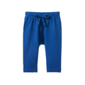 A pair of royal blue pants with an elastic waistband and matching drawstring, shown flat against a solid white background.