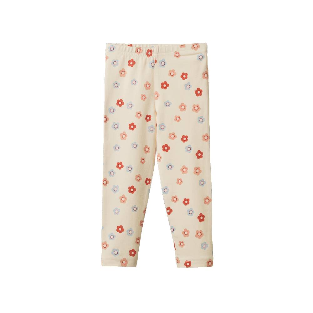 Cotton Leggings - Petite Flora Stamp Print