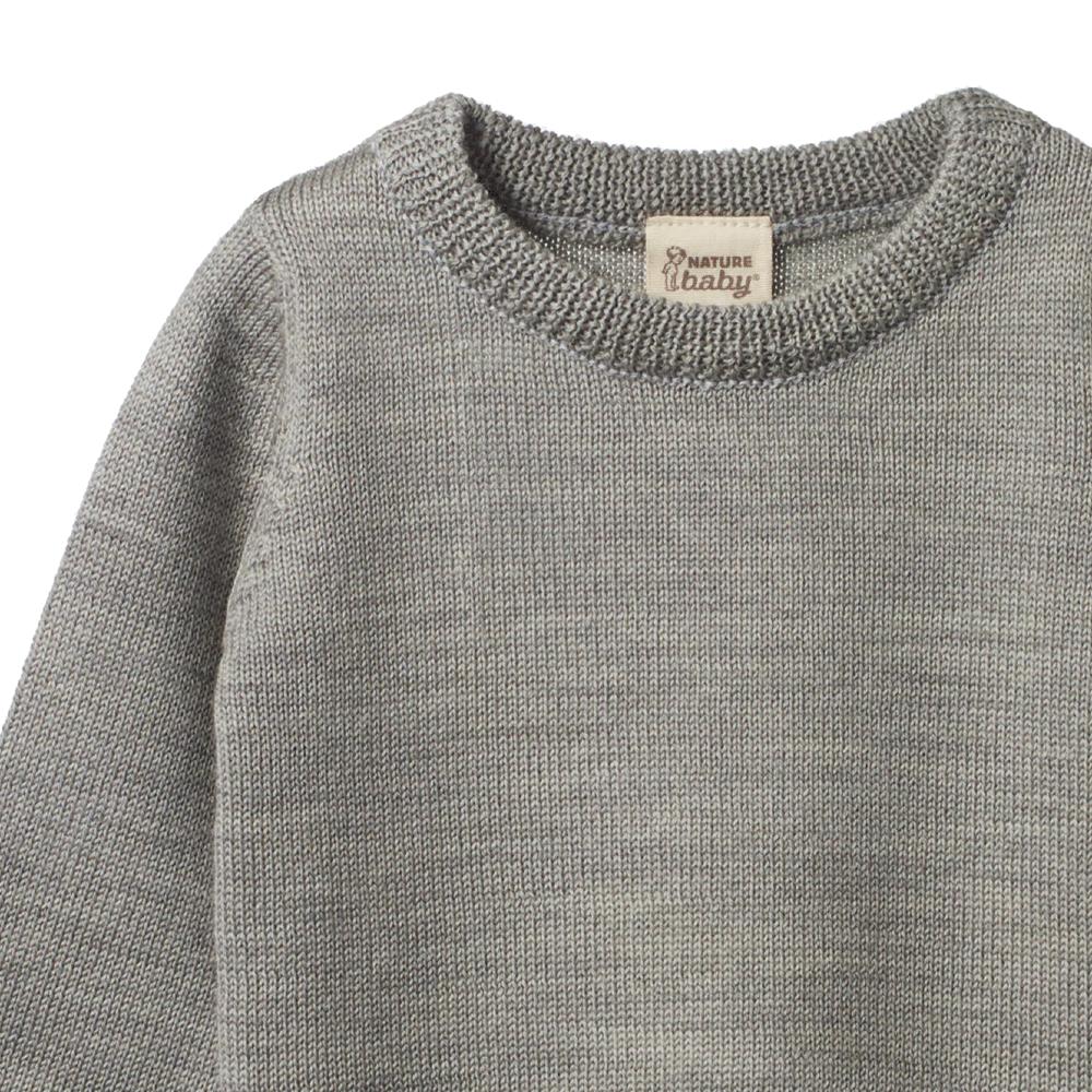 Merino Knit Pullover - Grey Marl