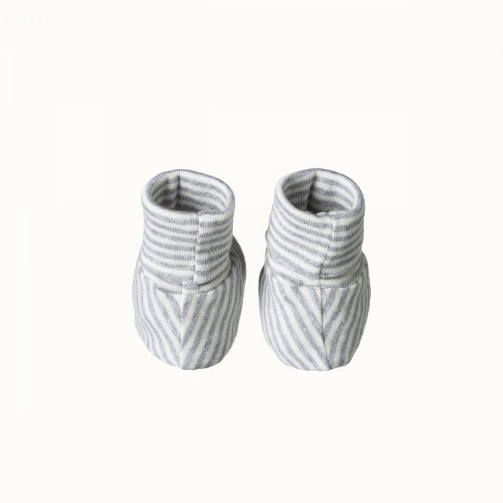 Cotton Booties - Grey Stripe