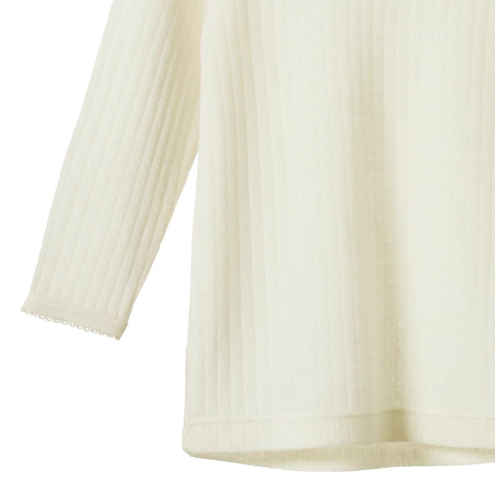 Merino Pointelle Long Sleeve Cloud Tee - Natural