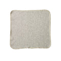 Grey and white Striped organic cotton fabric square on a white background