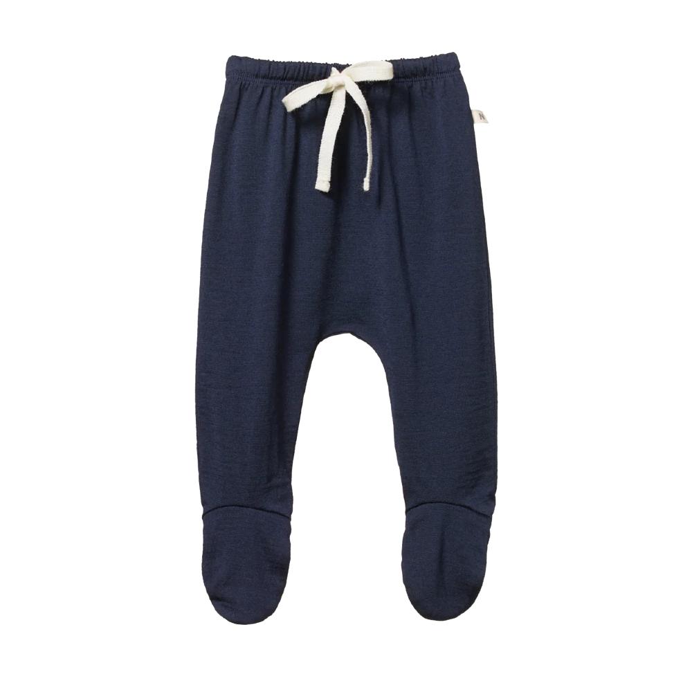 Merino Footed Rompers - Navy