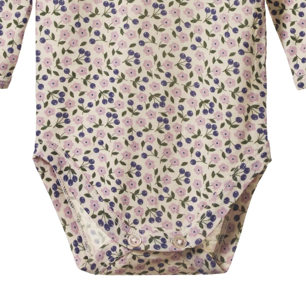 Merino Long Sleeve Bodysuit - Briarwood Lilac Print