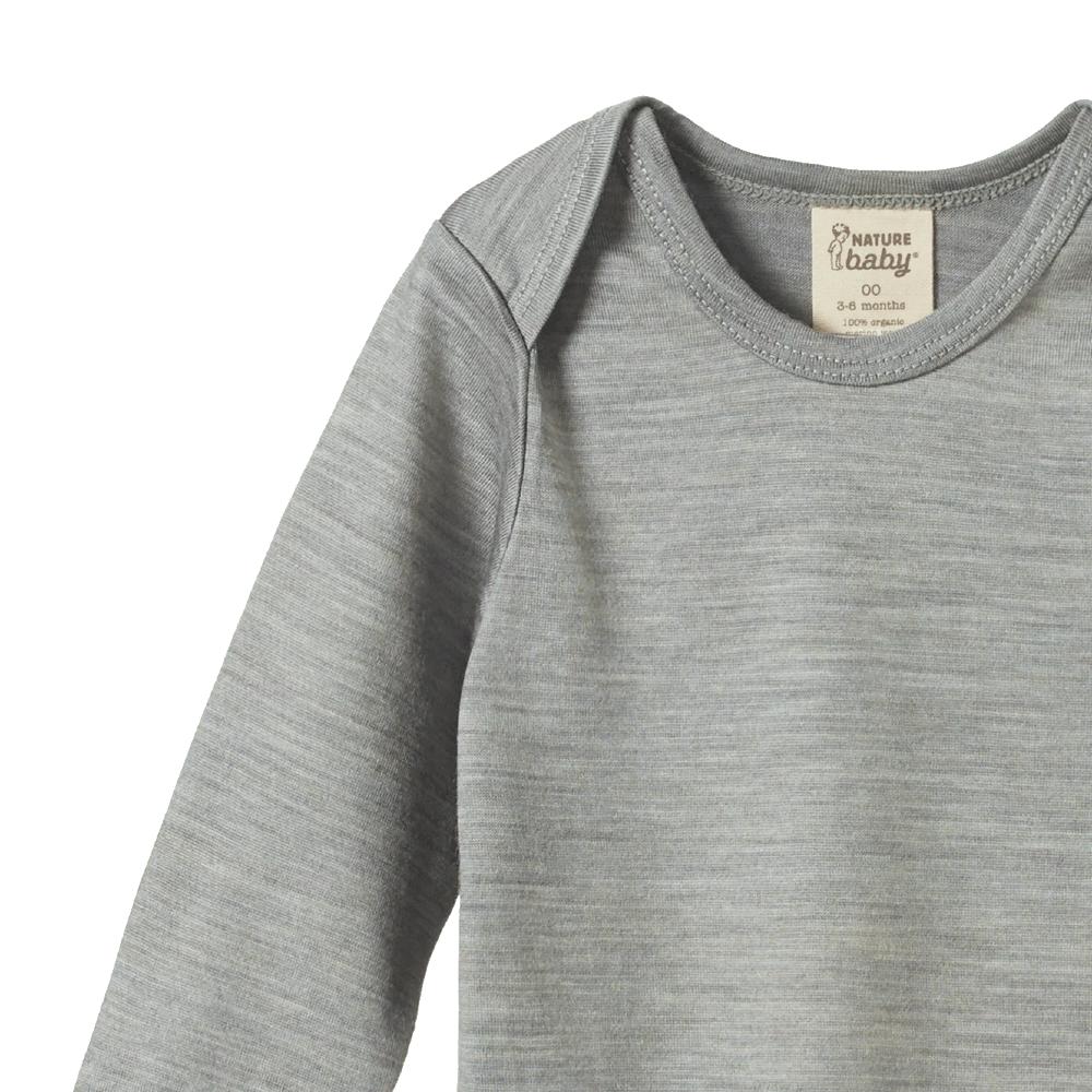 Merino Long Sleeve Bodysuit - Grey Marl