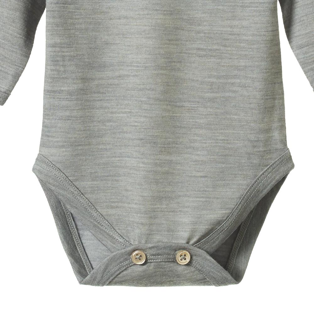Merino Long Sleeve Bodysuit - Grey Marl