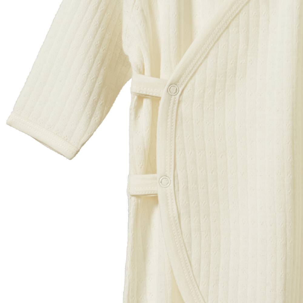 Merino Pointelle Kimono Stretch & Grow - Natural