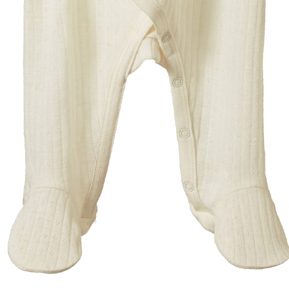 Merino Pointelle Kimono Stretch & Grow - Natural