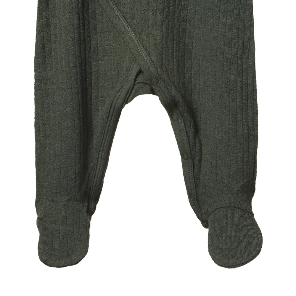 Merino Pointelle Kimono Stretch & Grow - Thyme