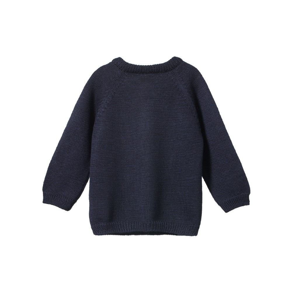 Merino Knit Cardigan - Navy