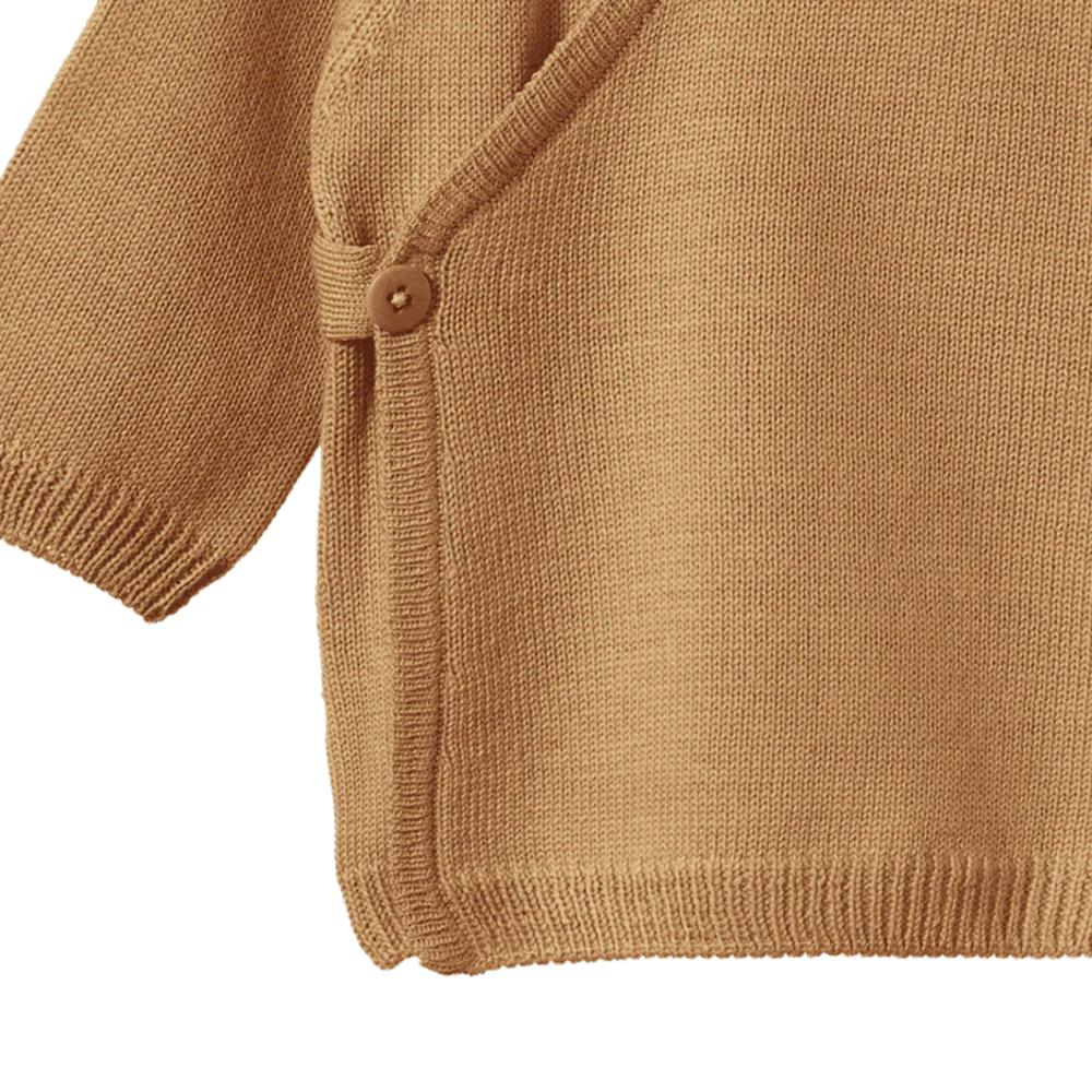 Merino Wool Knit Kimono Jacket - Caramel
