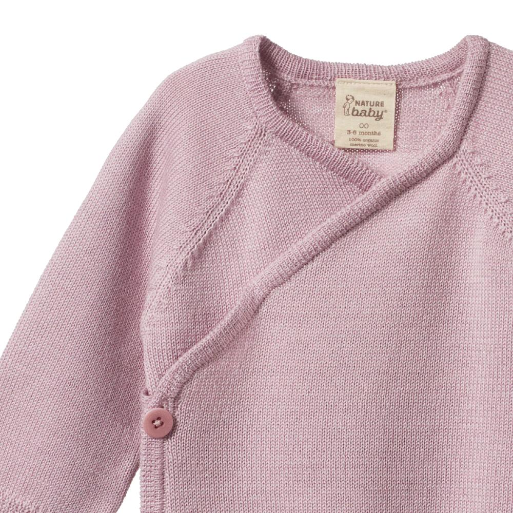 Merino Wool Knit Kimono Jacket - Lilac