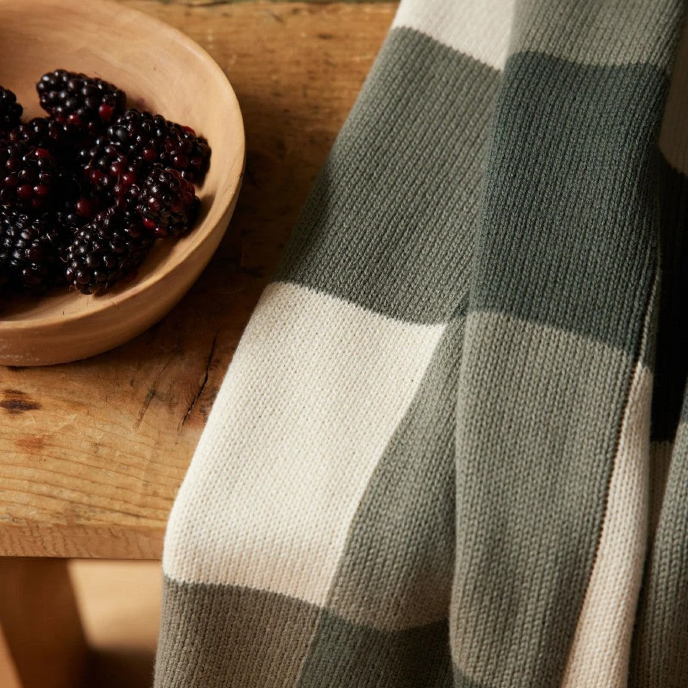 Cotton Dune Blanket - Thyme Check