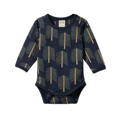 Cotton Long Sleeve Bodysuit - Bramblewood Print