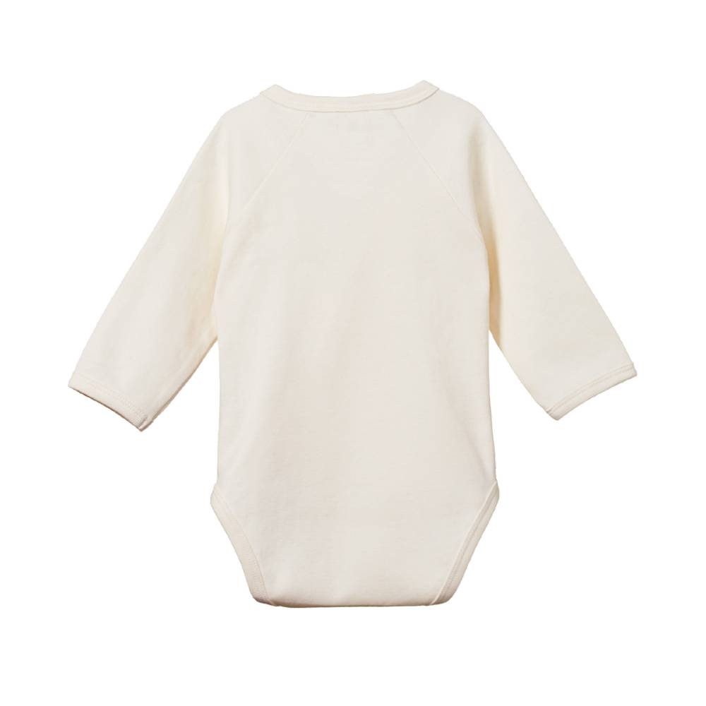 Cotton Long Sleeve Bodysuit - Natural