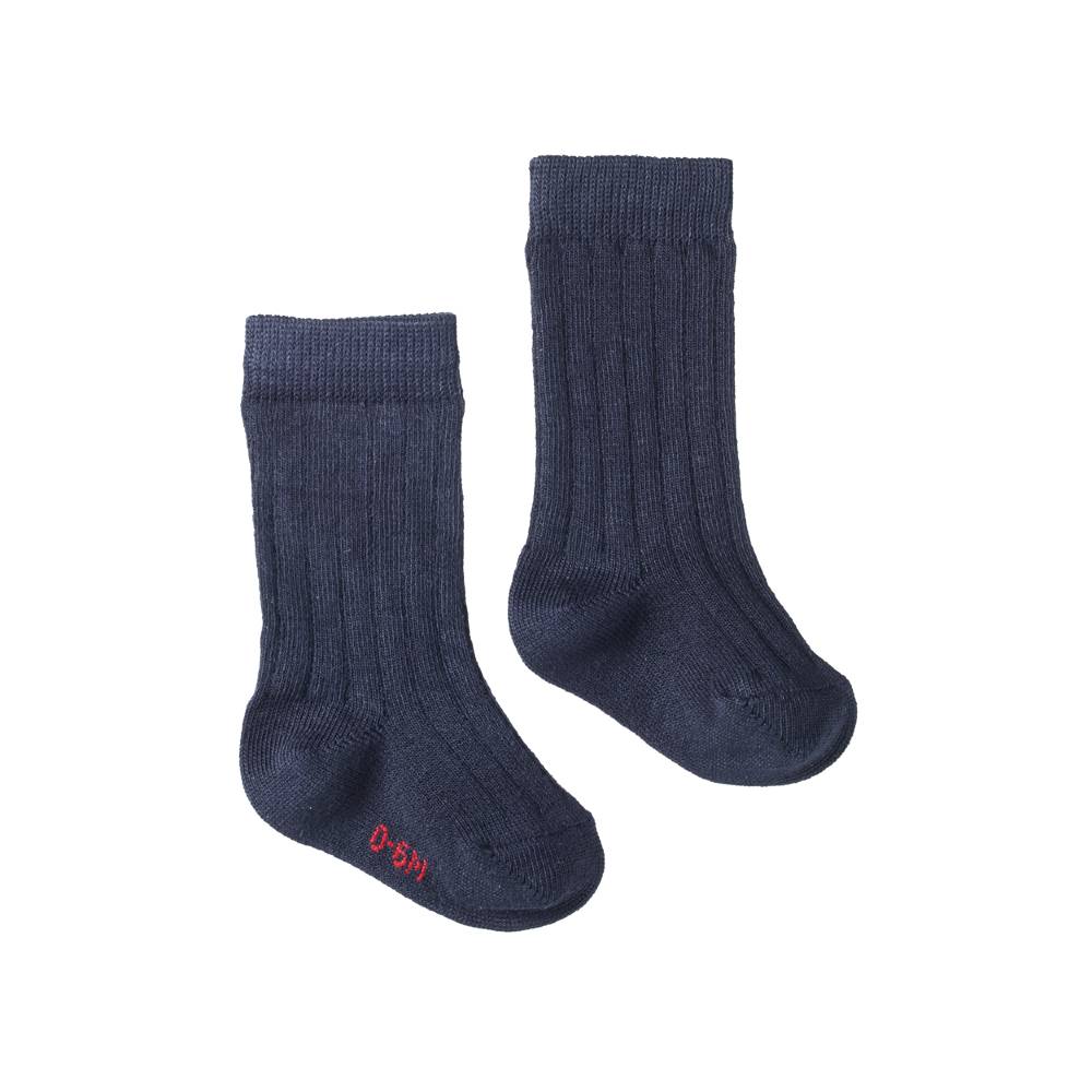 Cotton Rib Socks - Navy