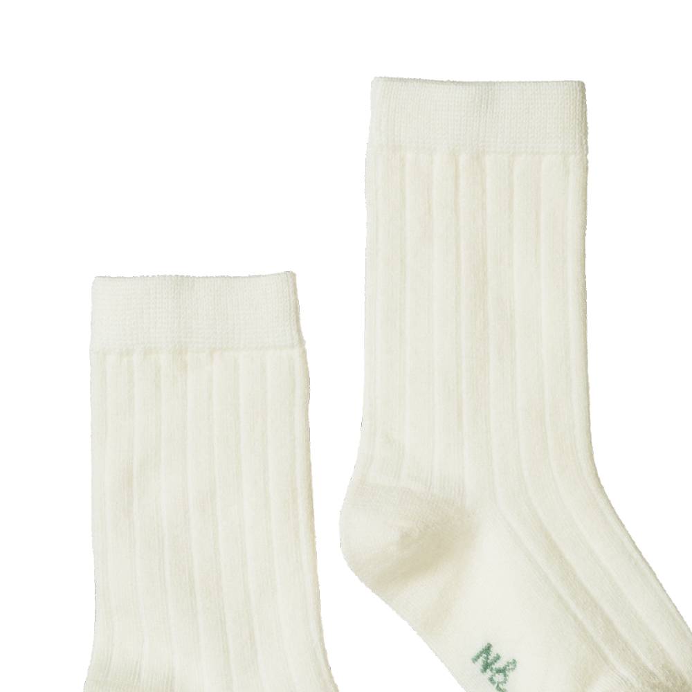 Organic Wool Rib Socks - Natural