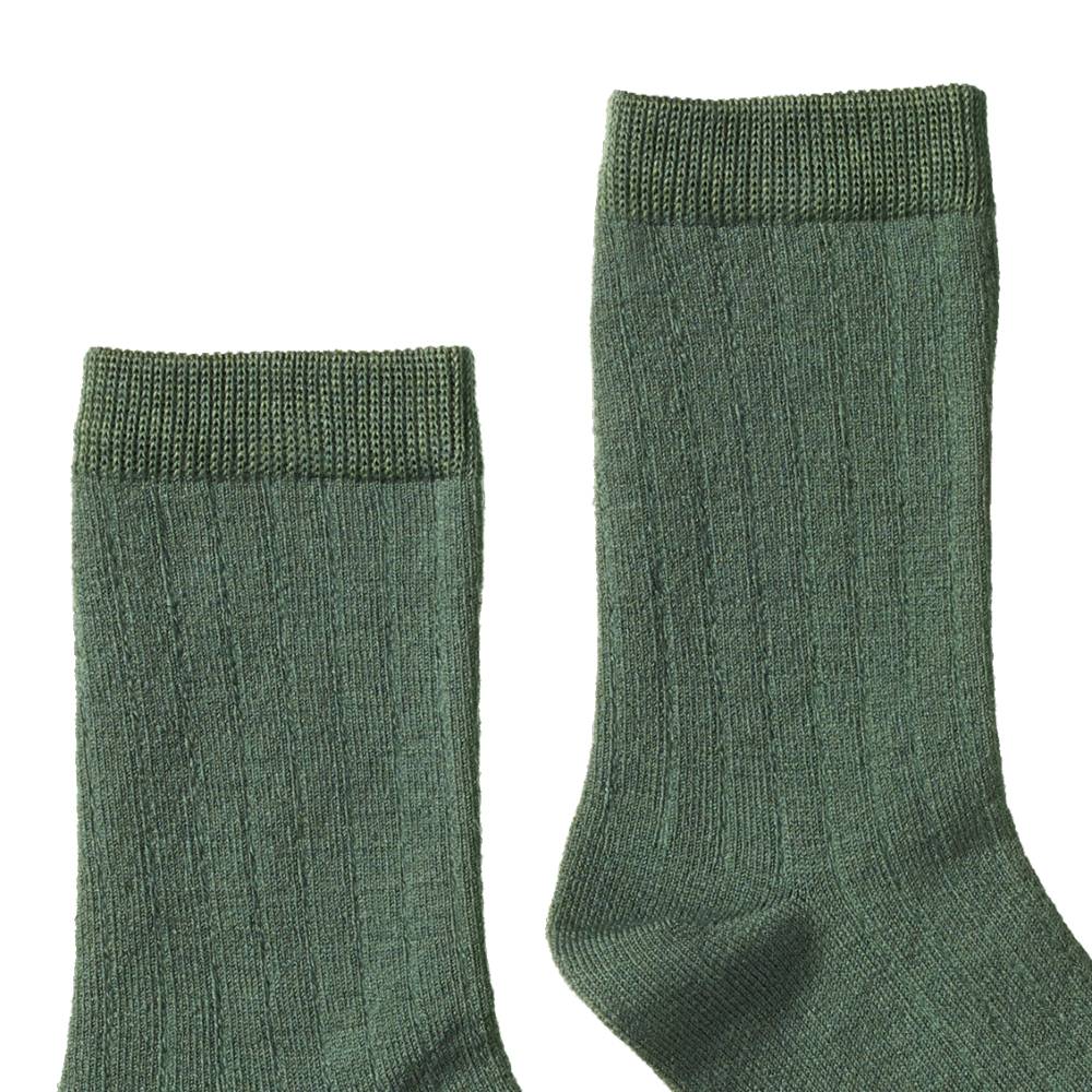 Organic Wool Rib Socks - Nettle