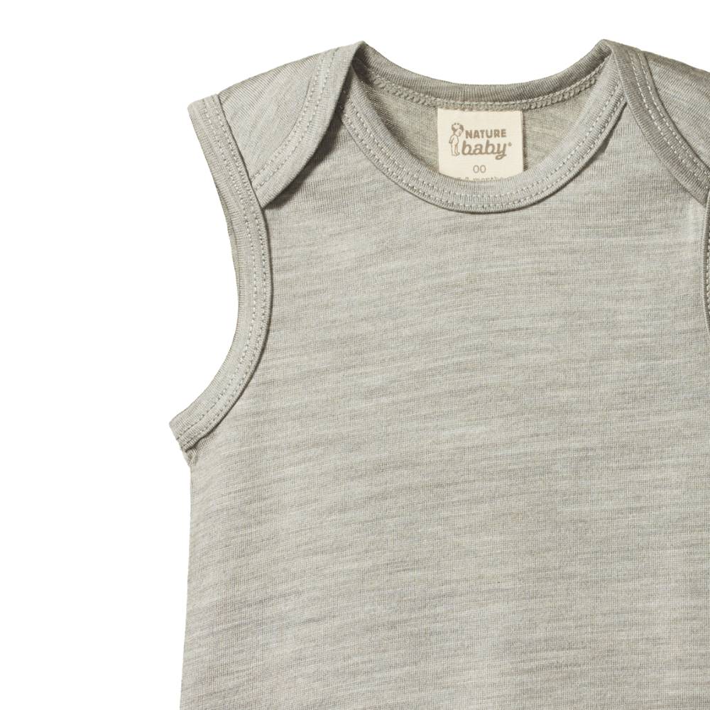 Merino Singlet - Grey Marl
