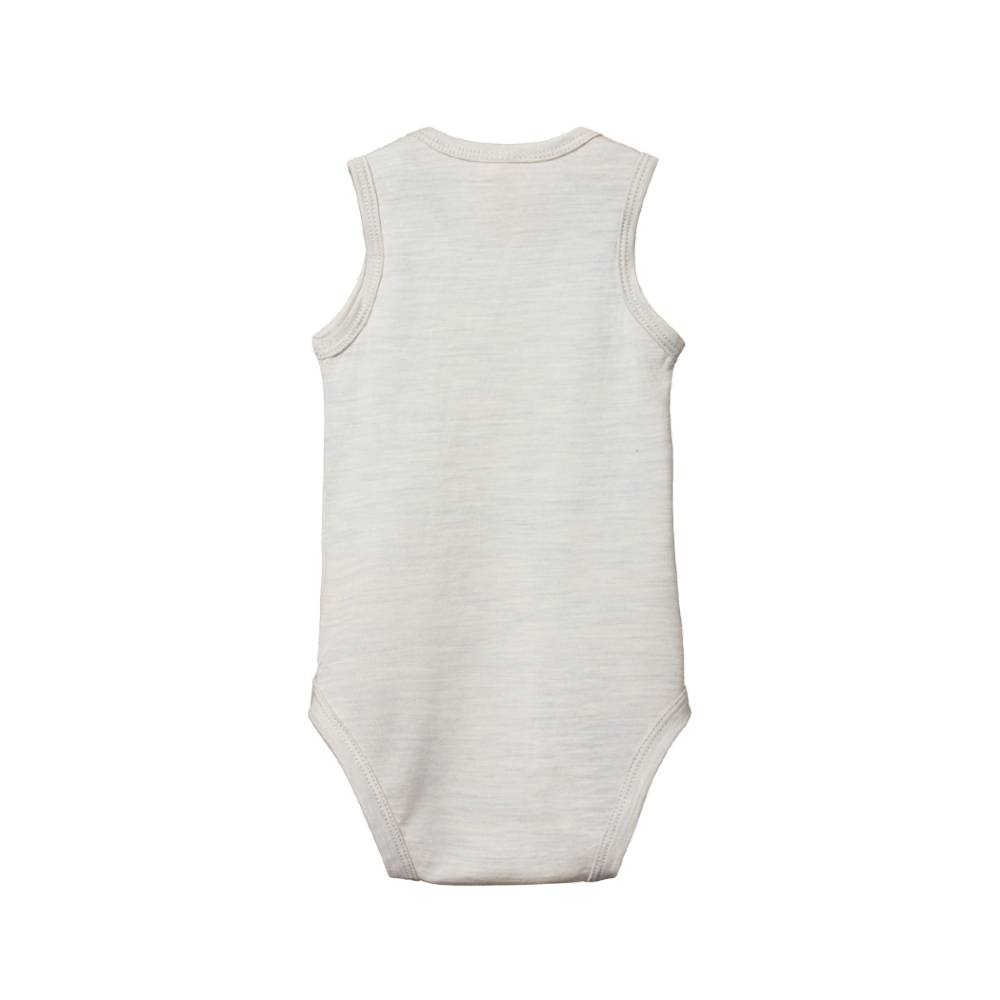 Merino Singlet Bodysuit - Grey Marl