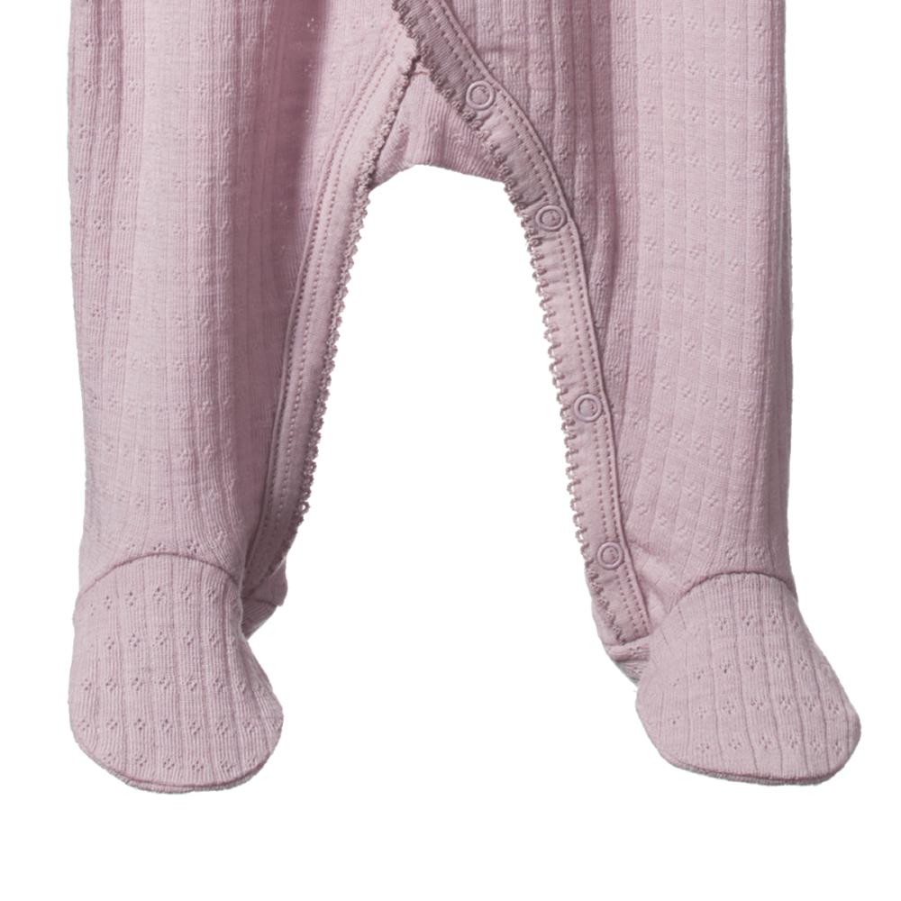 Merino Pointelle Kimono Stretch & Grow - Lilac