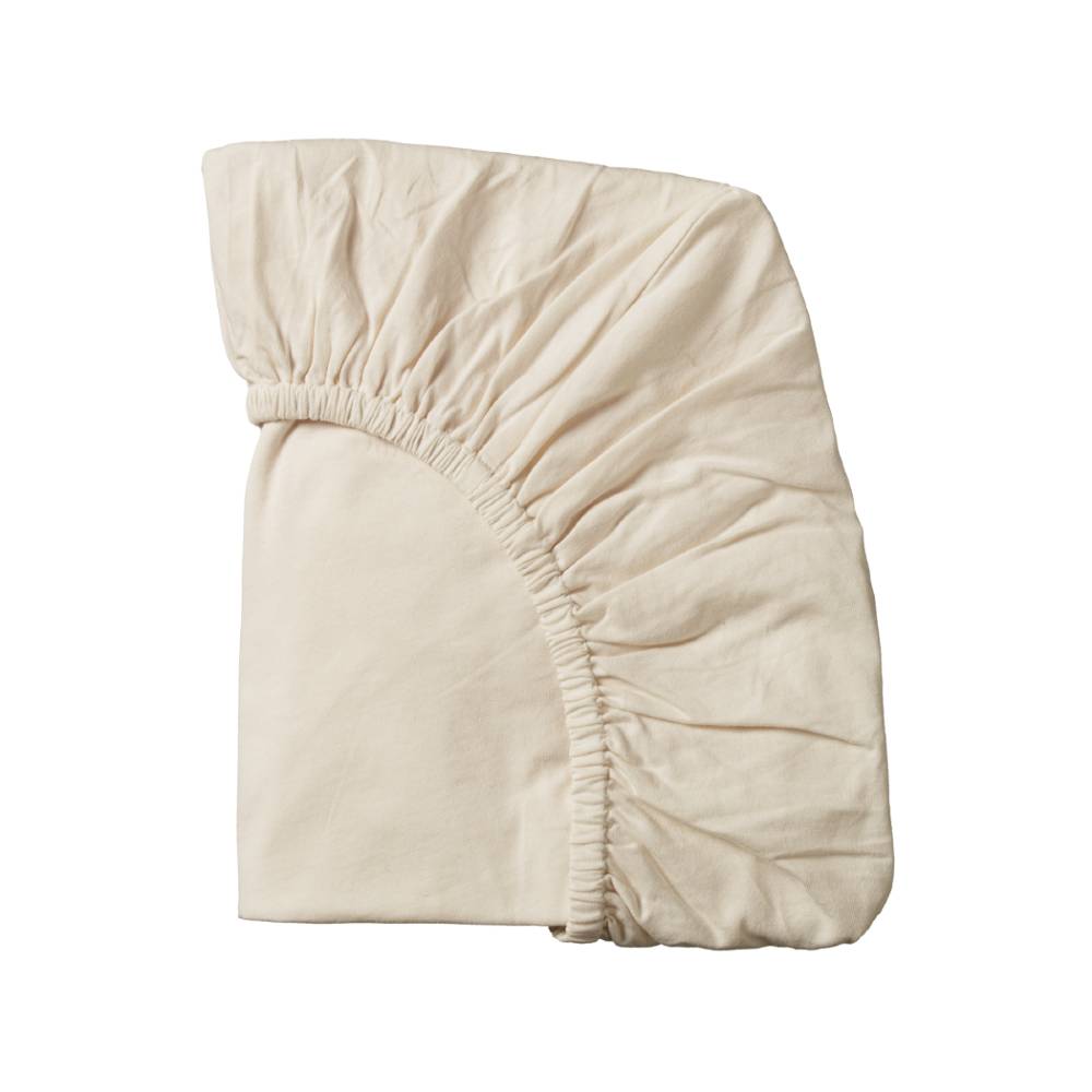 Organic cotton Beige fitted sheet on a white background
