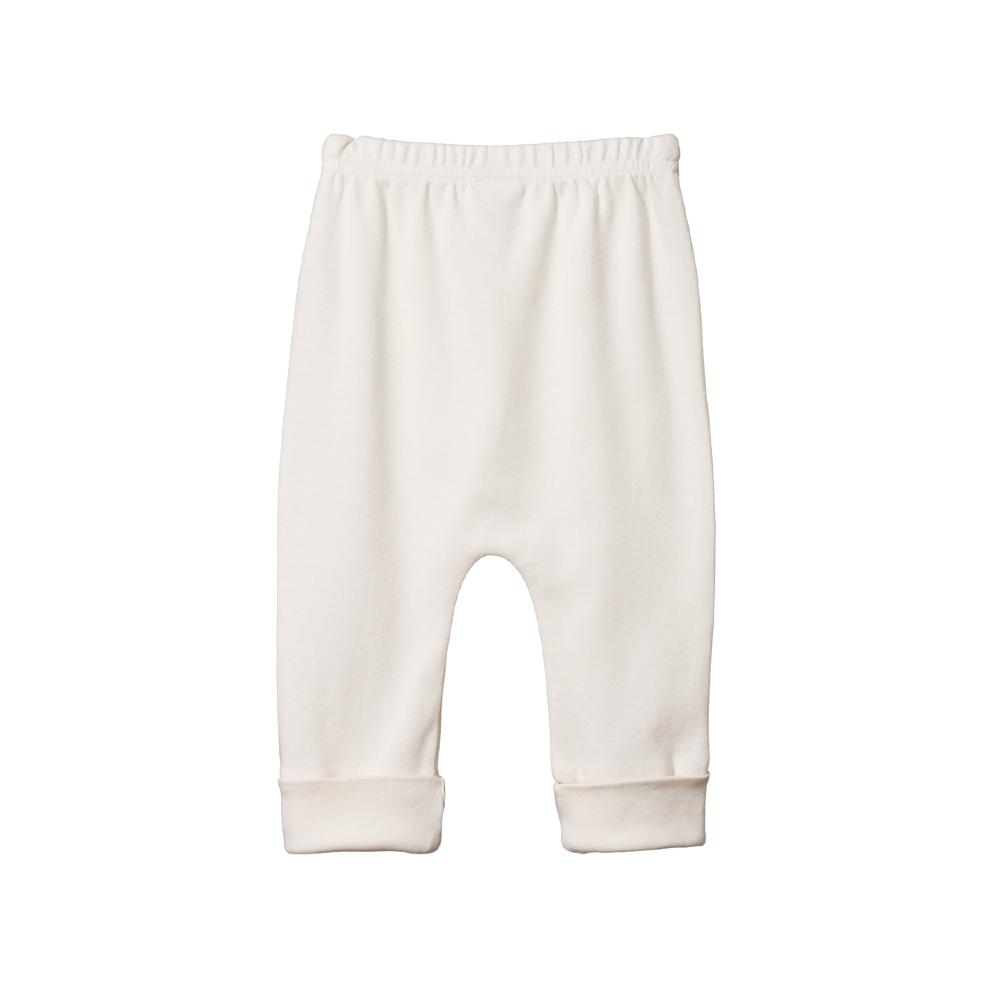 Cream nature baby cotton baby pants on a white background