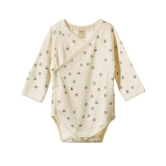 Cotton Long Sleeve Kimono Bodysuit - Lucky Print