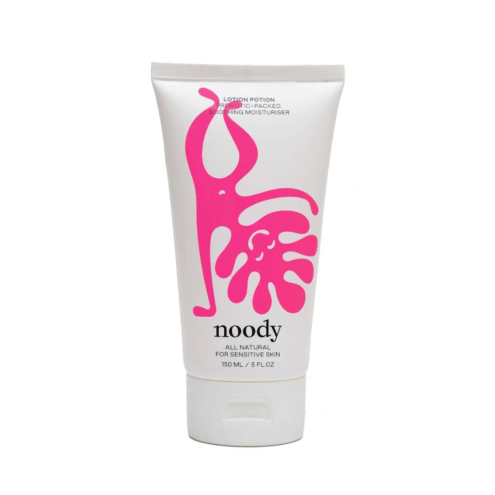 White Noody bottle against white background.