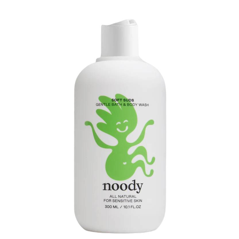 White Noody bottle against white background.