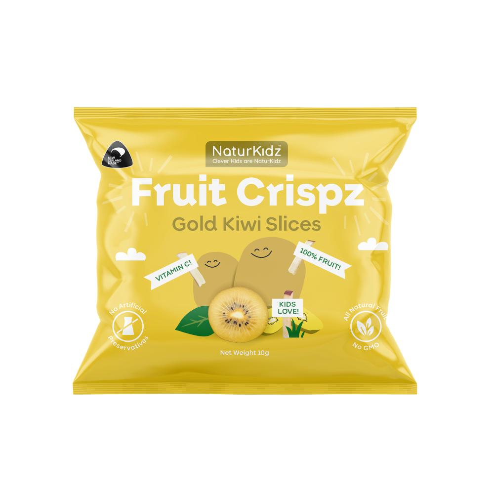 Yellow Naturkidz slice bag against white background.