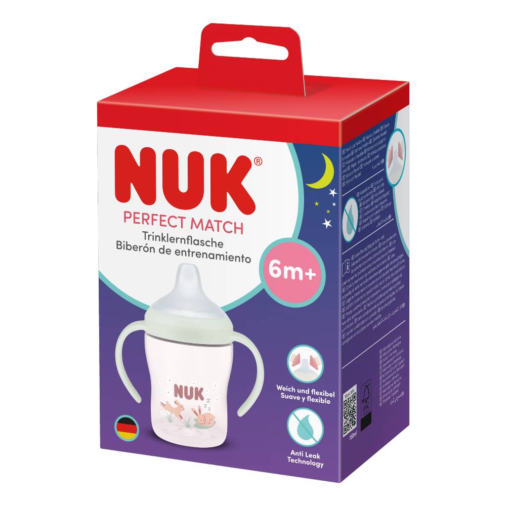 Perfect Match Learner Bottle Night with Spout - Pink Bunny