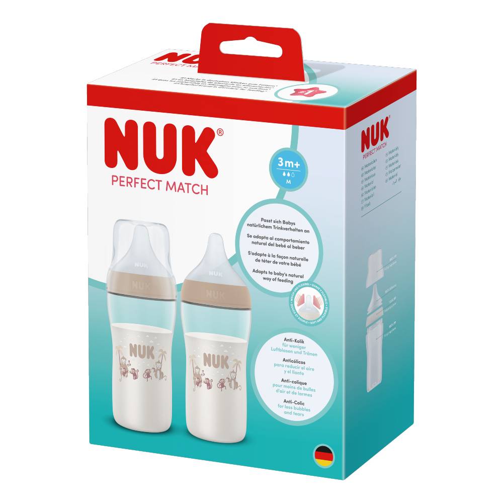 Perfect Match Polypropylene Bottle 2pk - Beige Monkey
