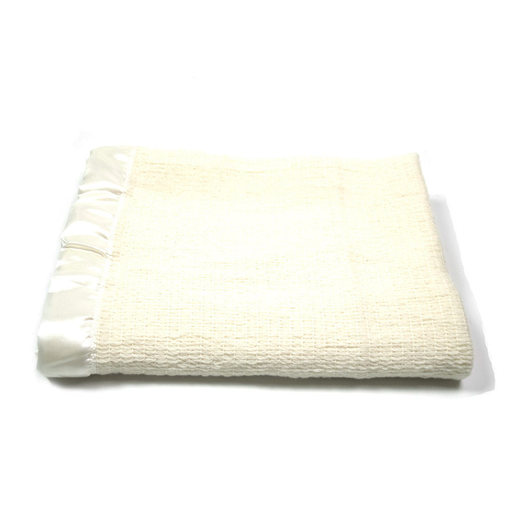 Merino Thermacell Blanket - Satin Edge - Ivory