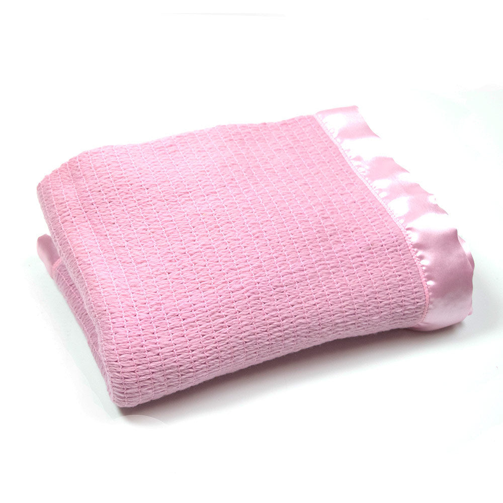 Merino Thermacell Blanket - Satin Edge - Pink