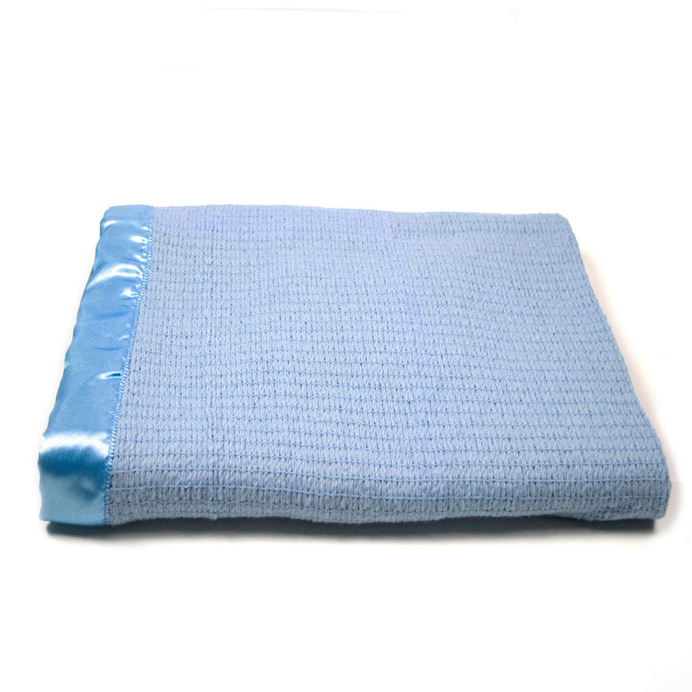 Merino Thermacell Blanket - Satin Edge - Sky
