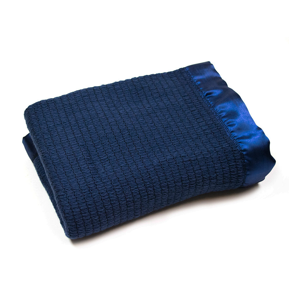 Merino Thermacell Blanket - Satin Edge - Navy