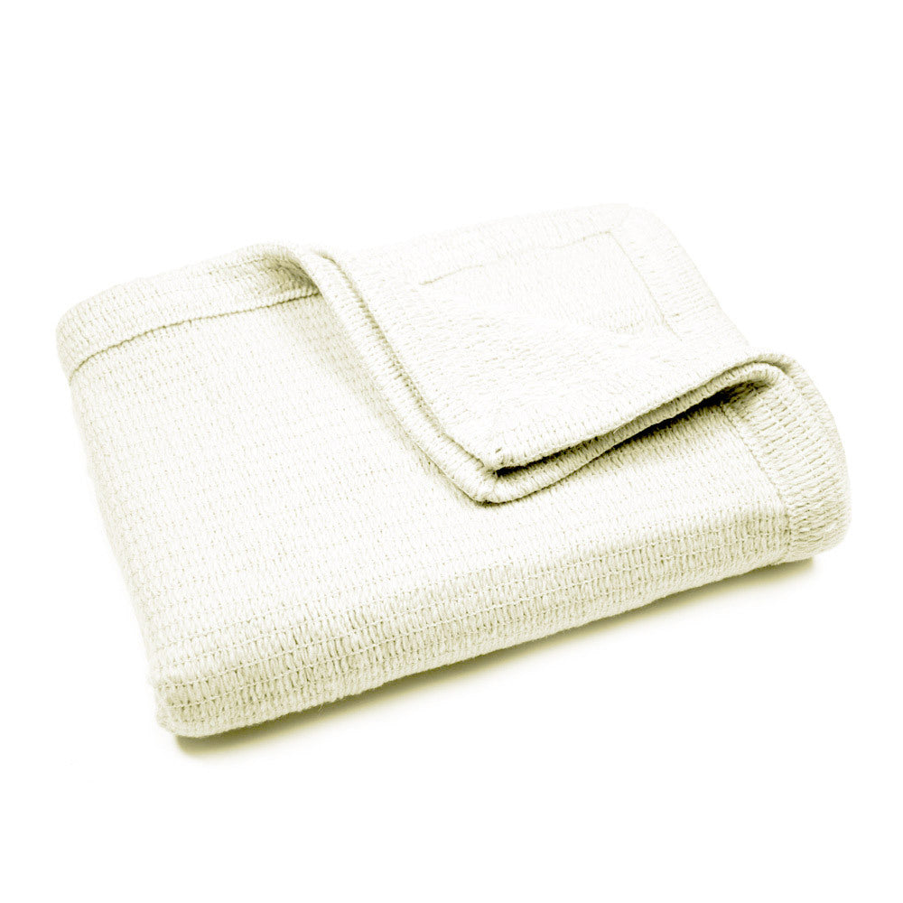 Merino Thermacell Blanket - Woven Edge - Ivory