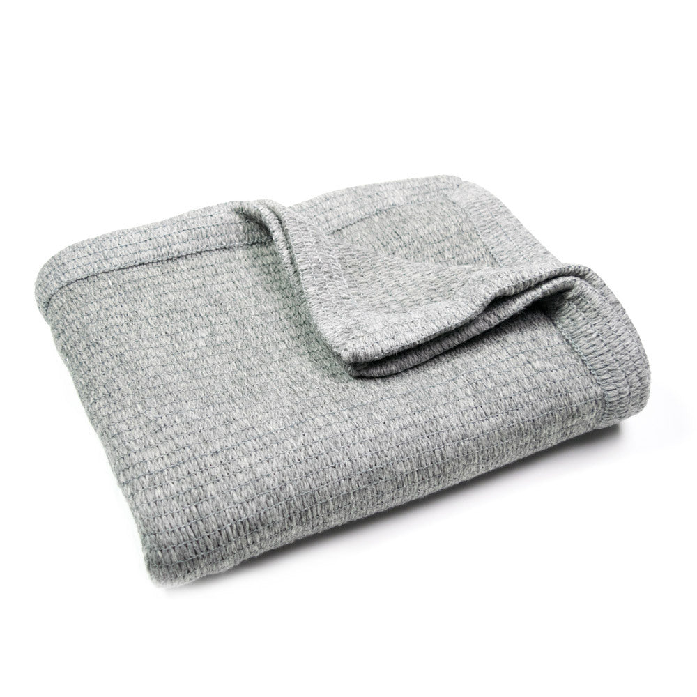 Merino Thermacell Blanket - Woven Edge - Pewter