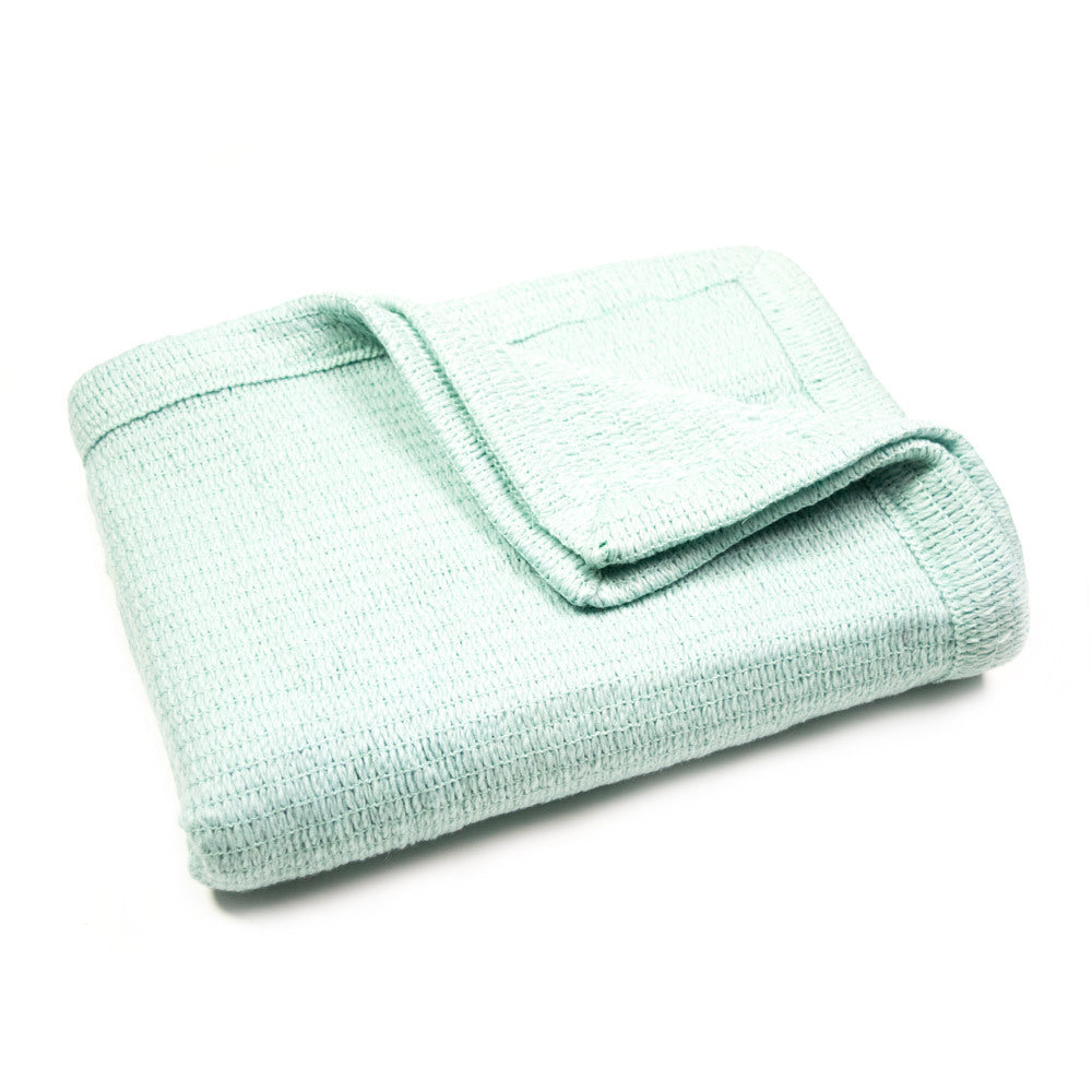 Merino Thermacell Blanket - Woven Edge - Duck Egg