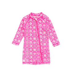 Aqualuxe Extra Shortie Swimsuit - Neon Pink Retro Surf